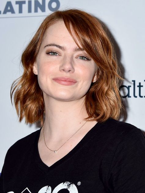 Emma Stone Emma Stone Short Hair, Korean Bob Haircut, Korean Bob, Corte Shaggy, Emma Stone Hair, Inspiration Designs, Ash Blonde Hair, Bob Haircut, Emma Stone