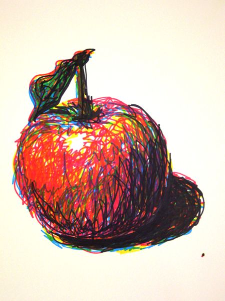 Shows emphasis on the apple by giving shading and a lot of detail Drawing Of An Apple, Scribble Drawing, Turbo Charged, Art Alevel, Texture Drawing, Scribble Art, Apple Art, Art Lessons Elementary, Arts Ed