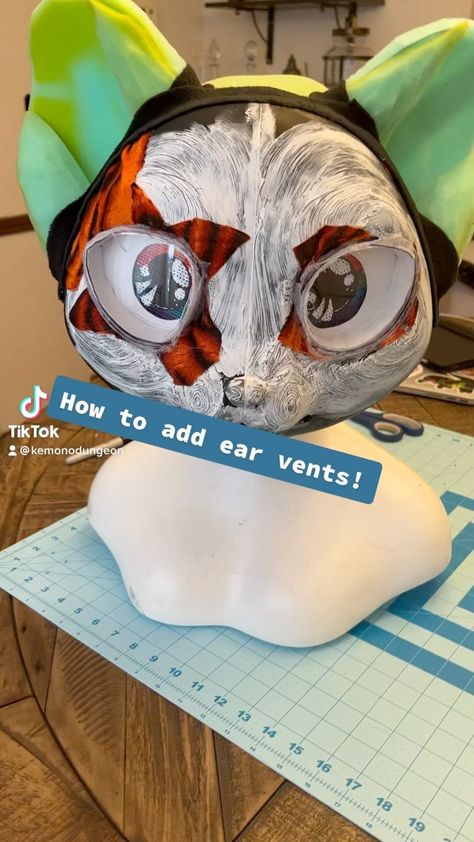 kemonodungeon on Instagram: It’s tutorial time! 🎉 This little video is how to add vents to a fursuit head in the ears! 🦊 This allows for added airflow and a spot for… Fursuit Ears Tutorials, Cat Fursuit Head Base, Paper Fursuit Head, Fursuit Ears, Fursuit Tips, Fursuit Head Base, Cat Fursuit, Fursuit Tutorial, Fursuit Head