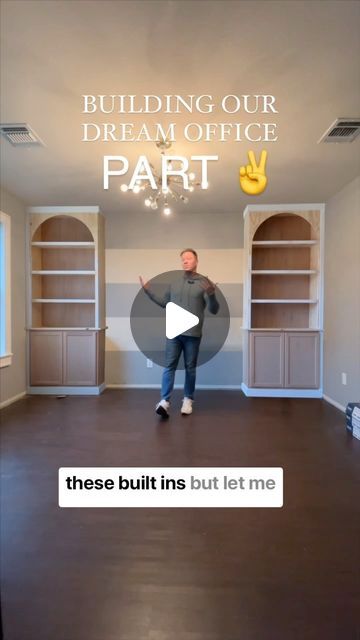 Lucas Shaw on Instagram: "Have you heard of pickling before?! 🤔 Make sure you check out Part One of the builtins if you haven’t yet, and stay tuned to stories as we finish up our dream office✨ Paint is up next and y’all won’t want to miss what we have in store for this space! 🙌🏼  #diyhomedecor #diydecor #office #officedesign #officespace #homeoffice #howto #tutorial #design #budgetfriendly #interiordesign #interior #interiors #builtins #homedesign #diyideas #diyfurniture" Elevated Office Space, Flex Office Space Interior Design, Rectangular Office Design, Home Office Ideas Built Ins, Custom Home Office Built Ins, His And Hers Office Ideas, Modern Office Design Home, Home Office With Windows On Two Walls, Home Office Ideas With Bookshelves