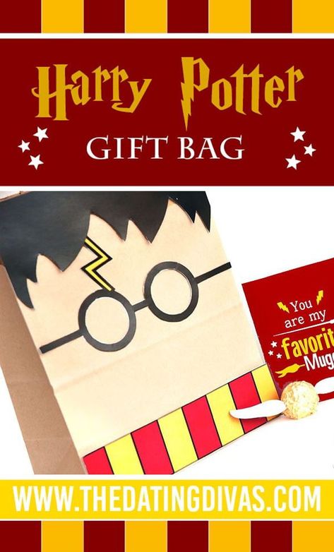 FREE printables to make your own Harry Potter gift bag #harrypotter Harry Potter Gift Bags Diy, Harry Potter Bags Diy, Harry Potter Loot Bags, Harry Potter Treat Bags, Harry Potter Party Bag Ideas, Harry Potter Party Bags, Harry Potter Goodie Bags, Harry Potter Gift Bags, Harry Potter Favor Bag