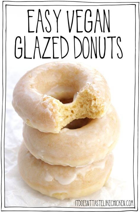 Easy Vegan Glazed Donuts Vegan Donut Recipe, Canadian Recipes, Vegan Doughnuts, Donut Calories, Allergy Recipes, Sweet Easy, Vegan Breakfasts, Glazed Donuts, Chocolate Glazed Donuts