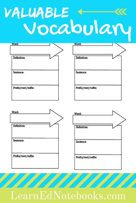 This graphic organizer can easily used on a weekly basis or for a review. Great for social studies, science, language arts, or foreign language. Valuable vocabulary is also a great way to review for a test. Study Vocabulary, Vocabulary Ideas, Vocab Activities, Free Graphic Organizers, Vocabulary Graphic Organizer, Science Diagrams, Vocabulary Strategies, Graphic Organizer Template, Visual Perception Activities