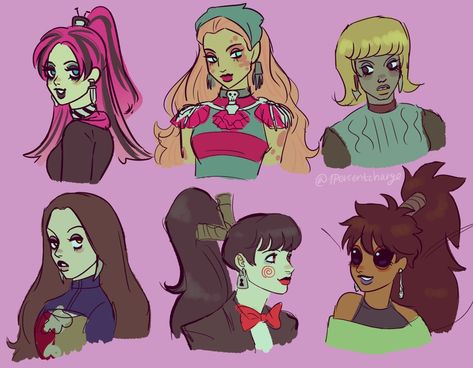 Okay behold, the students of Horror High Horror High, Monster Theme, Monster Characters, Horror Monsters, Monster High Art, Horror Movie Characters, Funny Drawings, Horror Film, Oh Yeah