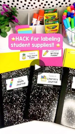 Notebook Labels, Student Supplies, Writing Folders, Teacher Summer, Supply Labels, Education School, Math Literacy, Student Planner, Guided Math