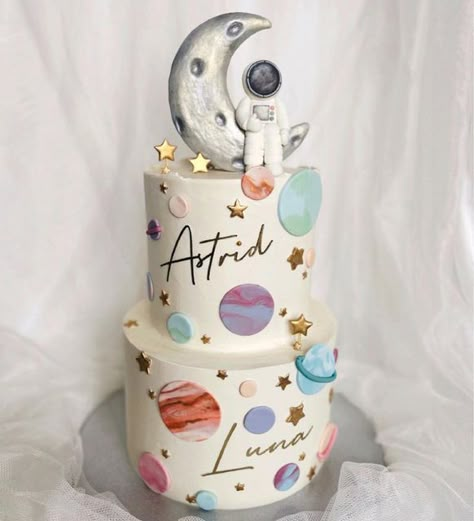 Two The Moon Themed Birthday Party, Space Theme 1st Birthday Cake, Simple Space Cake, Fly Me Two The Moon Birthday, Reach For The Sky Birthday, First Birthday Space Cake, Simple Space Birthday Cake, 2 The Moon Cake, Two The Moon And Back Cake