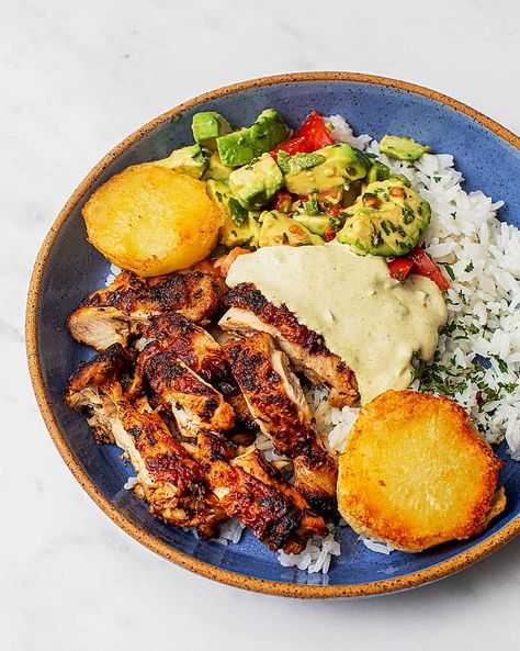 Peruvian Chicken Bowl with Potatoes | Tried & True Recipes Peruvian Potatoes, Peruvian Chicken, Tostada Recipes, 500 Calorie, Tried And True Recipes, Peruvian Food, Beef Bowls, Best Dinner, Interesting Pictures