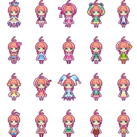 Sakura Cardcaptor Pixel Art Pattern Pocket Friend, Hama Art, Indie Game Art, Pixel Animation, Pixel Art Tutorial, Pixel Art Templates, Pixel Drawing, Pixel Art Characters, Pix Art