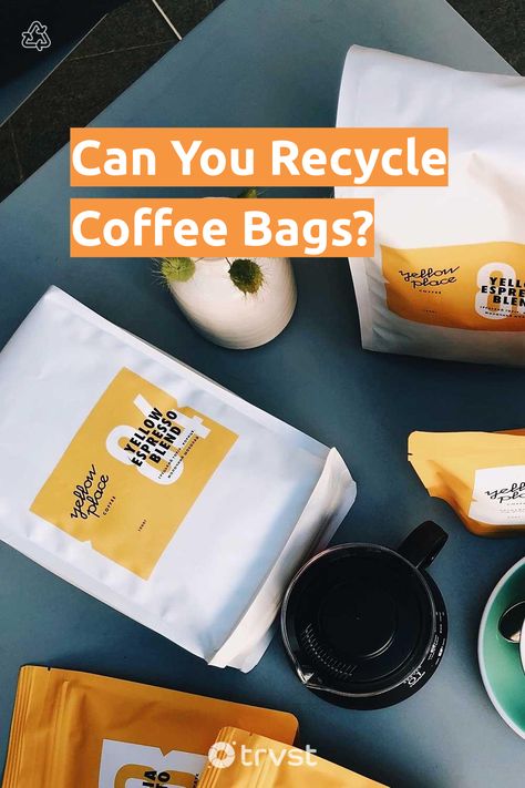 Coffee Bag Crafts, Recycled Coffee Bags, Coffee Bean Bags, Steaming Cup Of Coffee, Kraft Paper Packaging, Waste Recycling, Coffee Bags, Coffee Storage, Coffee Brand