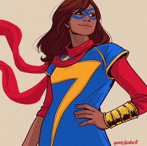 Ms. Marvel illustration by queenstardust on tumblr Marvel Young Avengers, Marvel Champions, Young Avengers, Marvel Fan Art, Marvel Comics Wallpaper, Ms Marvel, Marvel Women, Marvel Fan, Marvel Heroes