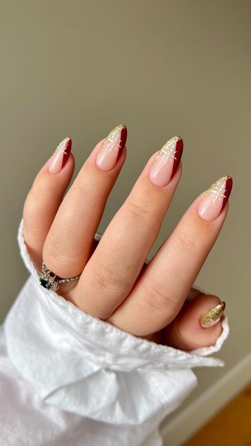 Callie | Nail Enthusiast on Instagram: "A little Christmas nails recap before NYE 🎄 Which one is your favorite?? ____________ #christmasnails #winternails #holidaynails #festivenails #nailinspo #christmasnailinspo #nailtrends #almondnails" Xmas Nye Nails, Formal Christmas Party Nails, Holiday Almond Nails, Minimalist Holiday Nails, Winter Almond Nails, Almond Winter Nails, Christmas Party Nails, Nail Art Acrylic Nails, Christmas Nails Design