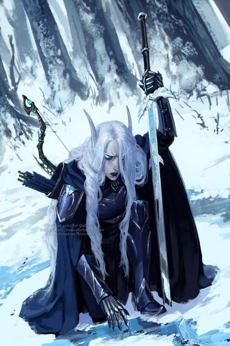 Snow Elf, Warcraft Art, Elf Art, Fantasy Portraits, Character References, Pretty Ppl, Dungeons And Dragons Characters, Dnd Art, D&d Dungeons And Dragons