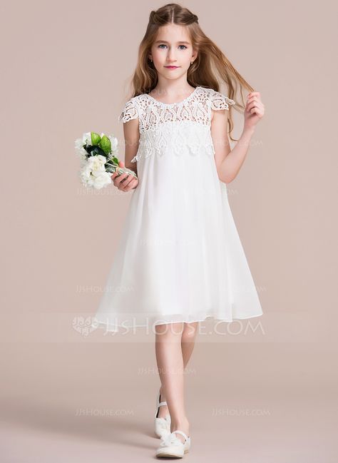 Chiffon Flower Girl Dress, Sleeveless Flower Girl Dresses, Cheap Flower Girl Dresses, Chiffon Lace Dress, Girls Dresses Online, Dresses Chiffon, Flower Girl Dress Lace, Empire Dress, Dress Silhouette