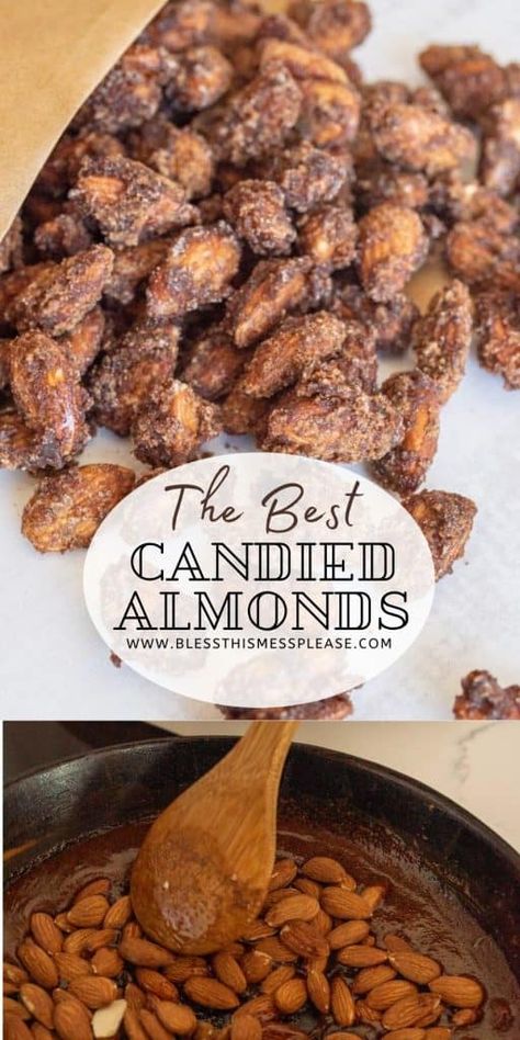 Candy Almonds, Candy Almonds Recipe, Glazed Nuts, Cinnamon Roasted Almonds, Almonds Recipe, Brittle Recipes, Cinnamon Candy, Candied Almonds, Salad Toppers