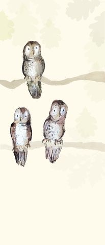 Catherine Rayner PETER, RAY AND JULIA, 2018 Variable edition silk screen print with watercolour H 72 x 34 cm Edition size 31 Catherine Rayner, Watercolor Calligraphy, Watercolor Images, Owl Art, Silk Screen Printing, Silk Screen, Children’s Books, Limited Edition Prints, Emerging Artists