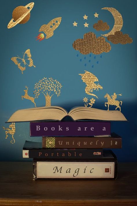 I love this for a kids room Reading Display, School Library Displays, Library Bulletin Board, A Stack Of Books, Library Book Displays, Library Bulletin Boards, Book Corners, Library Displays, Library Decor