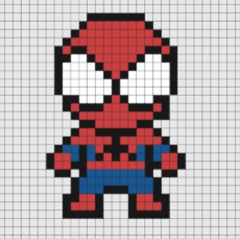 Easy Pixel Art Spiderman, Pixel Art Pattern Spiderman, Pixel Art Pattern Easy Cute, Pixel Art Ideas Anime, Pixel Art Pattern Minecraft, Minecraft Pixel Art Easy, Pixel Art Anime Easy, Paper Pixel Art, Pixel Art Easy Cute