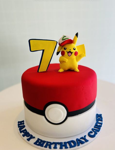 Pikachu Cake Birthdays, Topper Pokemon, Pikachu Background, Pokemon Cakes, Kawaii Pikachu, Pokemon Birthday Cake, Pikachu Cake, 8th Birthday Cake, Cake Girl