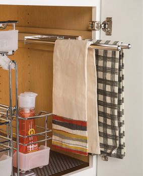 Towel Rack Pull-Out, 3 Bar, Extendable Kitchen Towel Rail, Kitchen Towel Rack, Cabinetry Hardware, Frameless Cabinets, Metal Storage Racks, Towel Organization, Rev A Shelf, Kitchen Solutions, Fitted Furniture