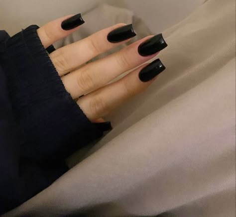 Black Acrylic Nails, Classy Acrylic Nails, Acrylic Nails Coffin Short, Black Nail, Square Acrylic Nails, Manicure Y Pedicure, Fire Nails, Dream Nails, Chic Nails