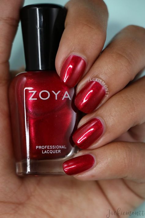 Zoya Rashida - Jackiemontt Zoya Red Nail Polish, Zoya Nail Polish Colors, Pink Coffin, Zoya Nail, Blue Polish, Zoya Nail Polish, Red Nail Polish, Red Nail, Dusty Purple