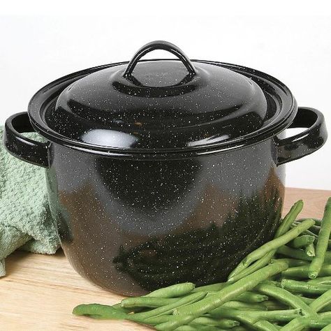 Granite Ware 6129-4 4-Quart Bean Pot Essex House, Kitchen Cooker, Dutch Ovens, Bean Pot, Stock Pots, Ears Of Corn, Around The Campfire, Vintage Enamelware, Fire Cooking