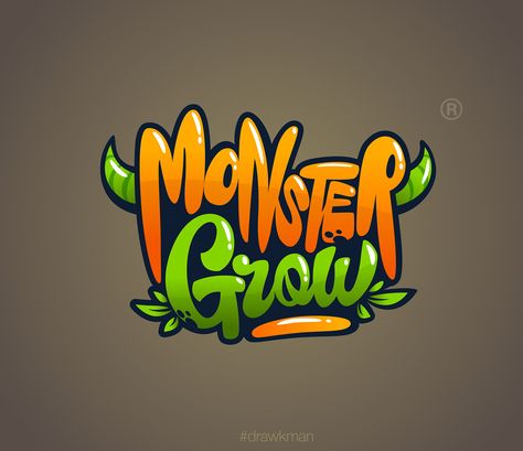 Monster Grow cartoon logo design #drawkman #monster #cartoon #logo Cartoon Lettering, Typography Handwritten, Cartoon Logo Design, Monster Cartoon, Artwork Portfolio, Graffiti Text, Kids Logo Design, Draw Animals, Professional Profile