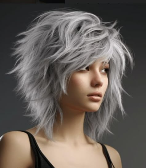 Medium Choppy Layered Hairstyles, Unique Medium Length Haircut, Layered Hair Cuts For Thinner Hair, Razored Bob Haircut Choppy Layers, Hair Roulette, Long Choppy Hair, Haircut Ideas Trendy, Wolf Hair, Rocker Hair