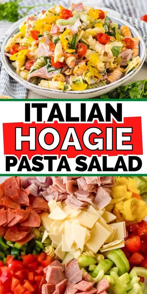 Pastaless Salad Recipes, Meaty Pasta Salad, Pasta Salad Italian Sub, Pasta Salad Recipes Without Cheese, Italian Pasta Salad With Lettuce, Italian Sun Pasta Salad, Cold Salads With Pasta, Italian Style Pasta Salad, Different Kinds Of Pasta Salads