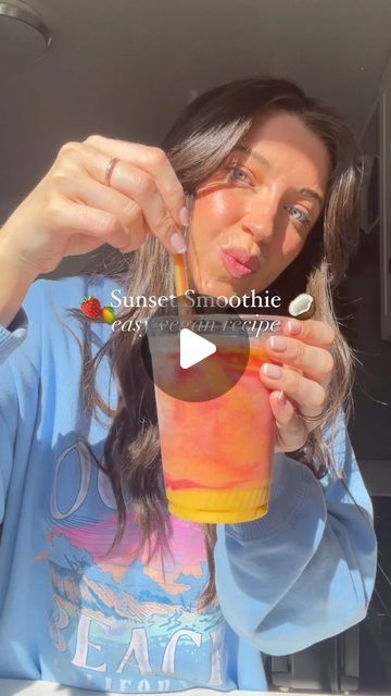 Sunset Smoothie, Passionfruit Smoothie, Erewhon Market, Mixed Fruit Smoothie, Layered Smoothie, Splash Of Water, Vitamix Blender, Menu Plan, Cacao Nibs