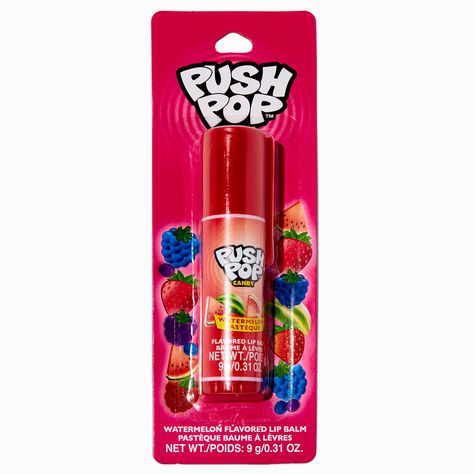 Claire's Push Pop™ Candy Flavored Lip Balm Push Pop Candy, Chap Sticks, Cute Lip Balm, Crown Hair Clip, Chapstick Lip Balm, Lip Collection, Lip Balm Collection, Vanilla Coke, Flower Crown Hairstyle