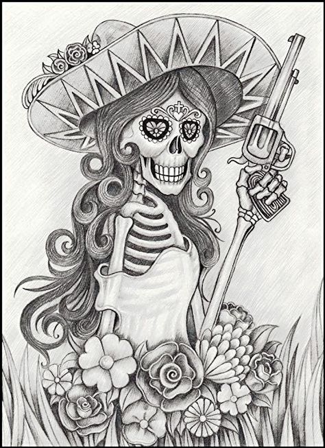 Skeleton Head Drawing, Hand Pencil Drawing, Sugar Skull Artwork, Henna Drawings, Dead Hand, Day Of The Dead Skull, Mexican Skulls, Drawing Heads, Art Tumblr