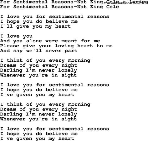 (I Love You) For Sentimental Reasons | Nat King Cole Love Nat King Cole, Nat King Cole, King Cole, I Fall In Love, Letting Go, I Love You, Meant To Be, Love You, Wedding Dresses