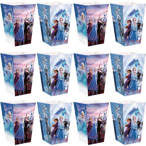 Frozen 2 Birthday Party Ideas, Bath Party, Frozen Popcorn, Frozen Party Favors, Party Popcorn, Baby Shower Princess Theme, Frozen Birthday Theme, Popcorn Boxes, Popcorn Snacks