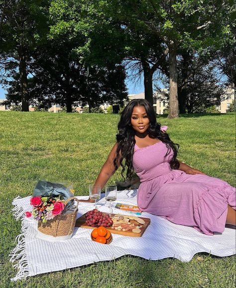 Hairstyles With Weave, Picnic Outfit Summer, Feminine Black Women, A Soft Life, Picnic Photo Shoot, Picnic Pictures, Picnic Photography, Black Hairstyles With Weave, Picnic Outfit