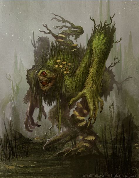 Swamp Beast, Swamp Creature, Creepy Creatures, Plant Monster, Cool Monsters, 다크 판타지, Monster Concept Art, Manama, Geek Art