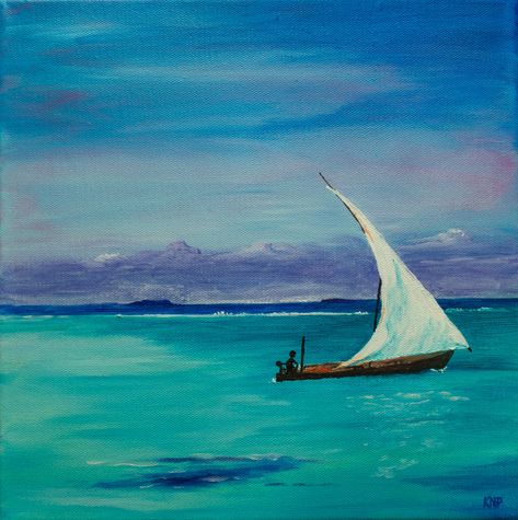 seascape, oil painting, small canvas, wall art, turquoise, boat picture, sea wall art, sailing boat, blue, blue art, relaxing art, Maldives Sea Side Painting, Square Canvas Painting Ideas, Boat On Beach Painting, Boat Art Painting Oil On Canvas, Sailboat On Water Painting, Acrylic Painting Boat On Water, Boat In The Sea Painting, Oil Painting Boat Sea, Sea Wall Art