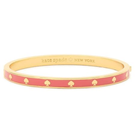 Elevate your ensemble with the Kate Spade New York Women's Spot The Spade Enamel Hinged Bangle Bracelet. Handcrafted with care, this bracelet features gold-tone plated metal adorned with enamel fill, exuding elegance and charm. Its polished finish adds sophistication to any outfit. Complete with a convenient hinge and push-clasp closure, it offers both style and security. With an accessory length and inner circumference of 2.25 inches and a band width of 2.13 inches, respectively, this bangle is Kate Spade Bracelet, Kate Spade Bangle, Kate Spade Jewelry, Timeless Accessories, Girly Jewelry, Hinged Bangle, Pink Bracelet, Dream Jewelry, Kate Spade New York