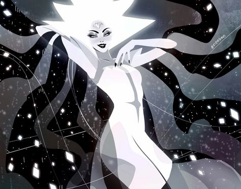 Steven Universe White Diamond fanart. Found on Twitter. Can't locate original artist info. Steven Universe Nails, Doki Rosi, Universe Nails, White Diamond Steven Universe, Perla Steven Universe, Diamond Authority, Steven Universe Diamond, Pearl Steven, Steven Universe Drawing