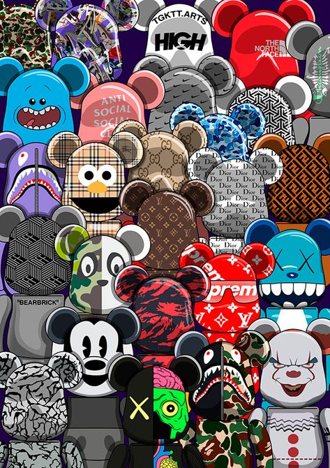 Bearbrick Wallpaper Explore more Bearbrick, Cartoon-Style, Collectible Toy, Japanese, Kubrick wallpaper. https://www.whatspaper.com/bearbrick-wallpaper-13/ Bearbrick Wallpaper, Hiphop Graffiti, Bape Wallpaper Iphone, Iphone Wallpaper Black, Kaws Iphone Wallpaper, Hypebeast Iphone Wallpaper, Solgaleo Pokemon, Supreme Iphone Wallpaper, Iphone Wallpaper Preppy