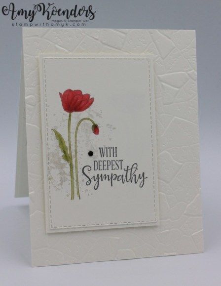 Stampin’ Up! Painted Poppies CAS Sympathy Card – Stamp With Amy K Stamping Up Sympathy Cards 2022, Sympathy Cards Stampin Up Ideas 2022, Homemade Sympathy Cards Simple, Handmade Sympathy Card Ideas Simple, Su Sympathy Cards 2022, Su Sympathy Card Ideas, Homemade Sympathy Card Ideas, Stampin Up Cards Sympathy, Stampin Up Sympathy Cards 2023