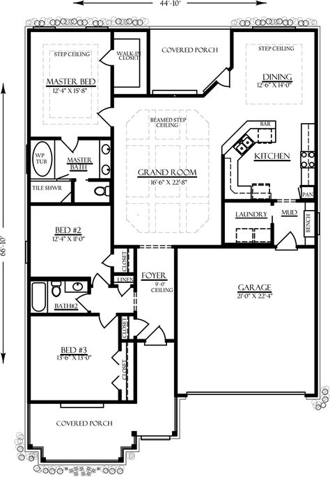 Step Ceiling, Kitchen With Peninsula, Grand Room, Southern Living House Plans, Home Fits, Pole Barn House Plans, Garage House Plans, Traditional House Plan, Bungalow House Plans