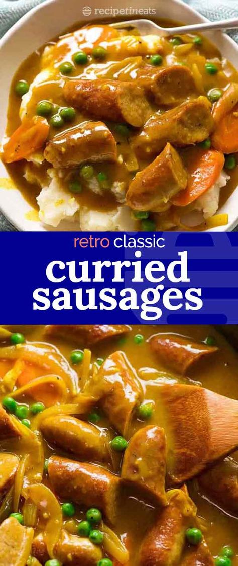 Curried Sausages, Sausage Recipes For Dinner, Sausage Dinner, Sausage Dishes, Sausage Recipe, Australian Food, Sausage Gravy, Delish Recipes, French Chic