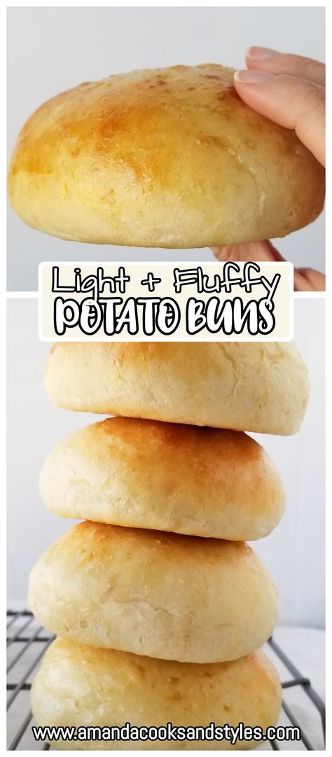 Potato Buns Recipe Dinner Rolls, Homemade Potato Buns, Burger Potato Bun Recipe, Potato Buns Burger, Potato Buns Recipe, Potato Bun Recipe, Parmesan Sandwich, Buns Recipe Easy, Potato Bun