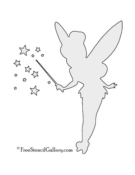 Tinkerbell Template, Tinkerbell Pumpkin Stencil, Tinkerbell Pumpkin, Disney Stencils, Halloween Pumpkin Templates, Fairy Stencil, Pumpkin Carving Stencils Templates, Unicorn Template, Fairy Templates