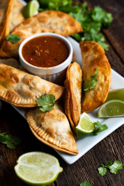 Puerto Rican Empanadas - Air Fryer Style - The Wanderlust Kitchen Empanadillas Puerto Rico, Puerto Rican Empanadas Recipe, Puerto Rico Recipes, Puerto Rican Empanadas, Empanada Dough Recipe, Puerto Rican Beans, Tailgate Recipes, Mexican Corn Salad, Puerto Rican Cuisine