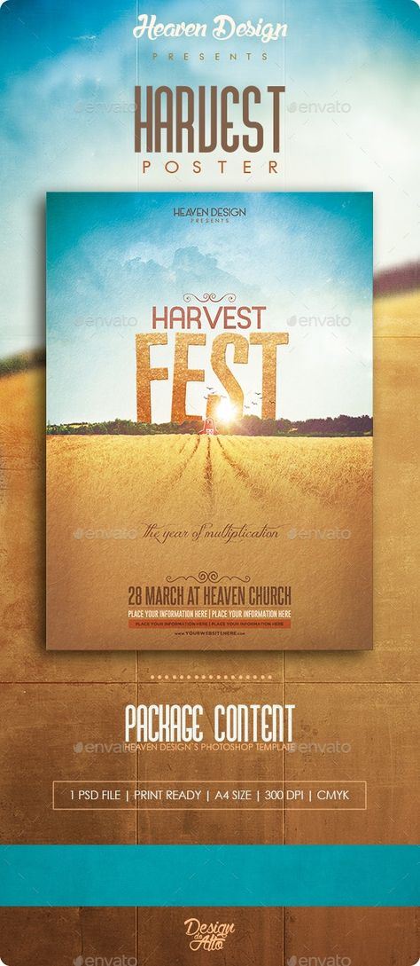 Harvest Graphic Design, Church Harvest Festival, Festival Template, Heaven Design, Flyer Gospel, Wedding Banner Design, Fest Poster, Conference Logo, Harvest Fest