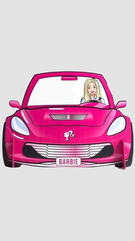 MobiL Barbie ConvertibLe Barbie Convertible, Barbie Party Decorations, Barbie Car, Pink Convertible, Shirt Design Ideas, Barbie Party, T Shirt Design Ideas, Car Drawings, T Shirt Design