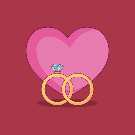 Wedding Ring Drawing, Weding Rings, Ring Drawing, Birthday Heart, Distance Relationship, Long Distance Relationship, Heart Love, Long Distance, Premium Vector