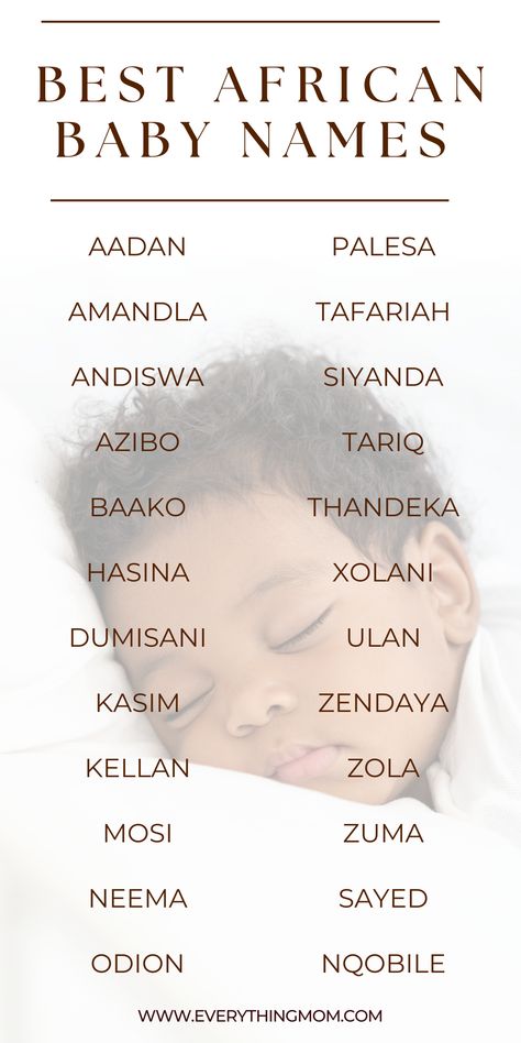 Discover a delightful collection of 60 cute African baby names that are unique and beautiful! Perfect for both boys and girls, these names are rich in cultural significance and meaning. Each name tells a story, reflecting the vibrant heritage of Africa. Whether you’re looking for something traditional or modern, you’ll find the ideal name for your little one here. Dive into this inspiring list and find the perfect name that resonates with love and identity! Black Names African Americans, African American Boy Names, African Boy Names, Names That Mean Dark, American Boy Names, African Name, Egyptian Names, Strong Baby Names, Meaningful Baby Names